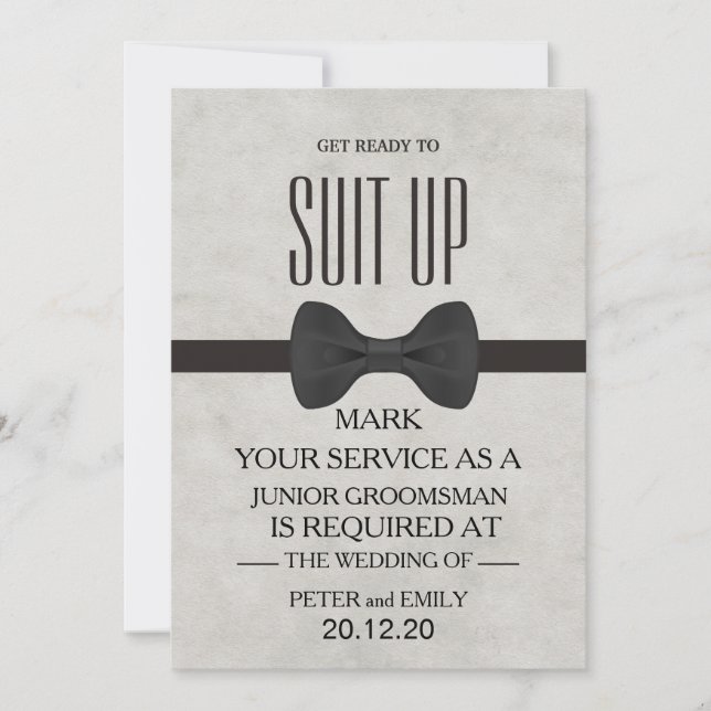 Invitation Votre service en tant qu'invitation de Groomsman (Devant)