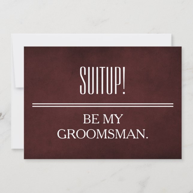 Invitation Votre service en tant qu'invitation de Groomsman (Devant)