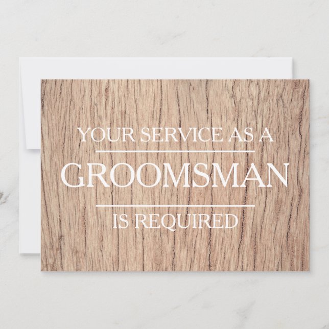 Invitation Votre service est demandé comme Groomsman (Devant)