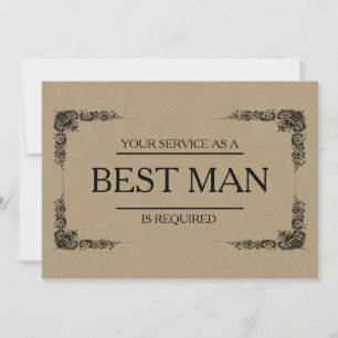 Invitation Votre service est demandé comme meilleur Groomsman