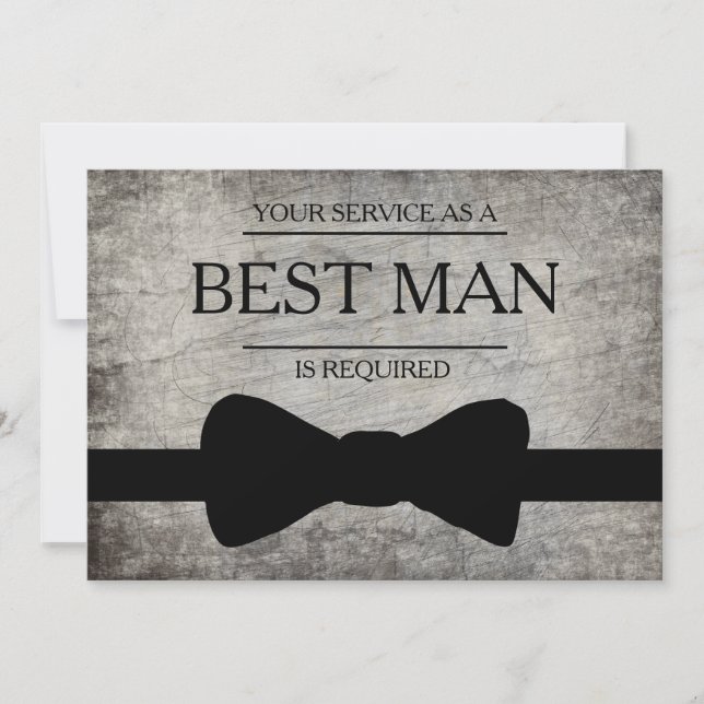 Invitation Votre service est demandé comme meilleur Groomsman (Devant)