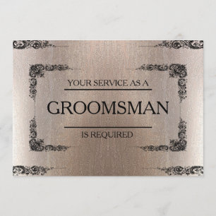 Invitation Votre service est demandé en tant que flou Groomsm