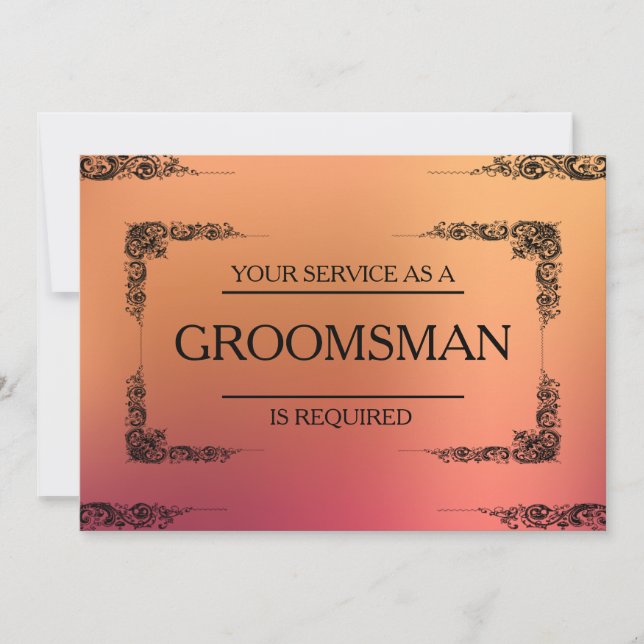 Invitation Votre service est demandé en tant que flou Groomsm (Devant)