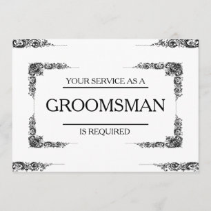 Invitation Votre service est demandé en tant que Groomsman