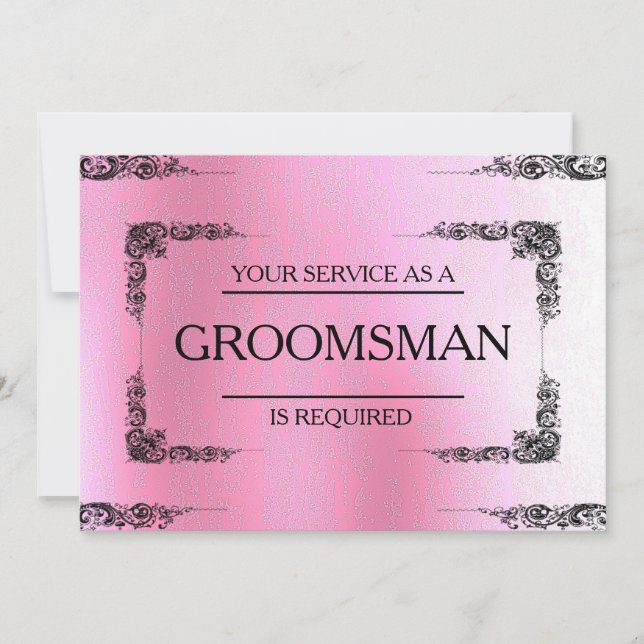 Invitation Votre service est demandé en tant que Groomsman Pi (Devant)