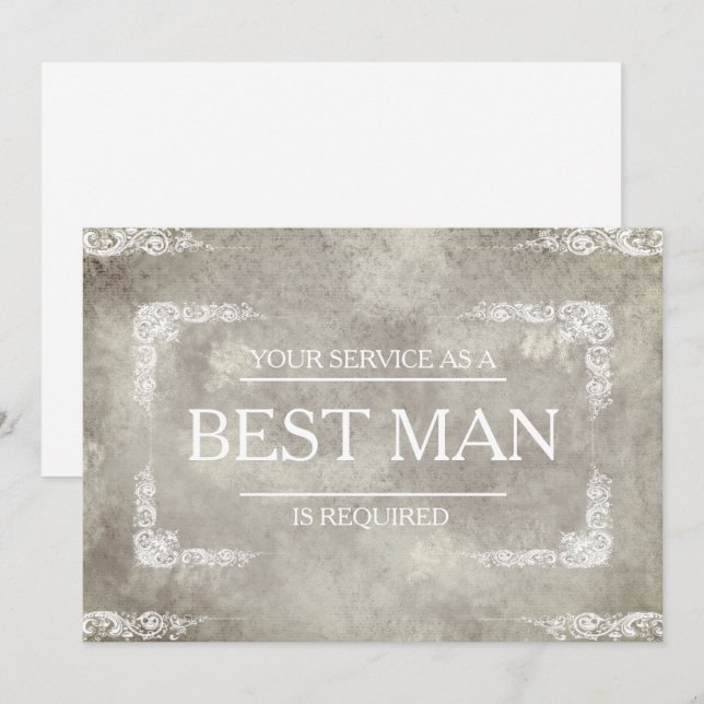 Invitation Votre service est demandé en tant que meilleur hom (Devant / Derrière)