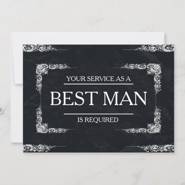 Invitation Votre service est demandé en tant que meilleur hom (Devant)