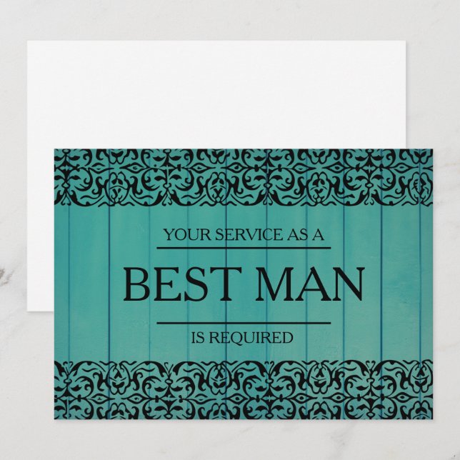 Invitation Votre service est demandé en tant que meilleur hom (Devant / Derrière)