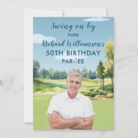Votre thème de golf aquarelle photo 50e anniversai