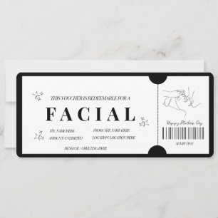 Invitation Voucher de traitement facial minimaliste gras