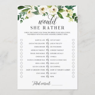 Invitation Voudrait-Elle Plutôt Fête des mariées Jeu Floral T