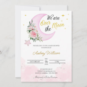 Invitation Vous Aimez À La Lune Et Au Baby shower Dos