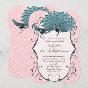 Invitation Vous Choisissez Couleur Arrière - plan -Damask Pea