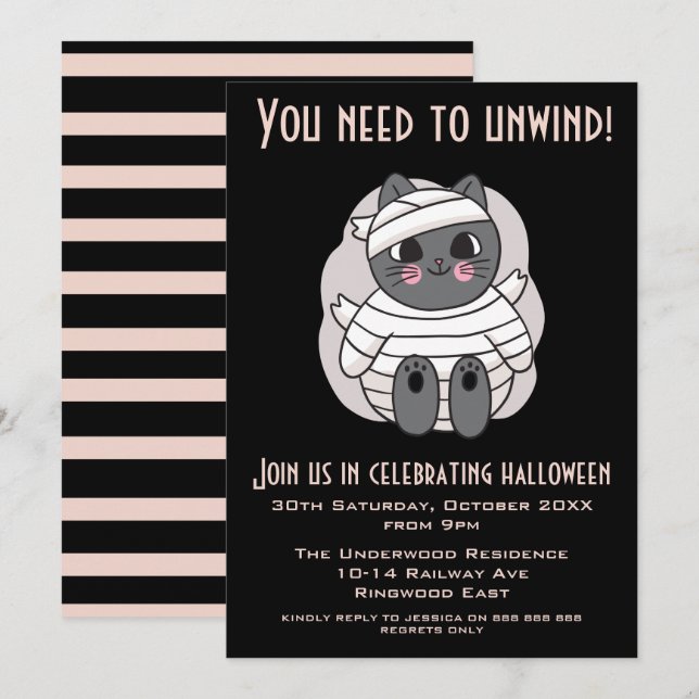 INVITATION VOUS DEVEZ DÉSOLLIR LA PARTIE HALLOWEEN (Devant / Derrière)