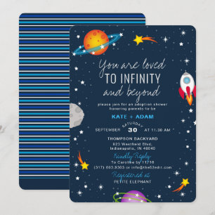 Invitation Vous êtes aimé Boy Adoption Baby shower