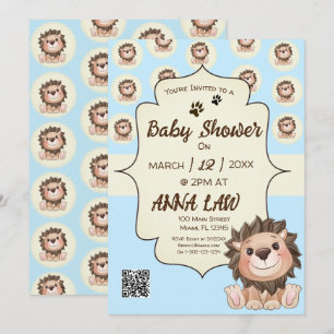 Invitation Vous êtes Grrreat Cute Lion Baby Boy