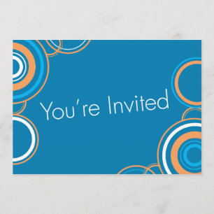 Invitation Vous êtes invité - Cercles bleus et orange