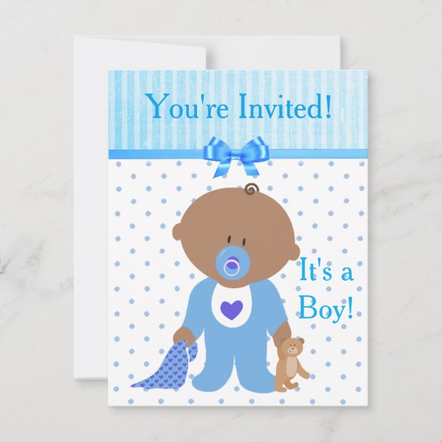 Invitation Vous êtes invité, c'est un Baby shower garçon Invi (Devant)