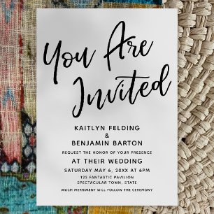 Invitation "Vous êtes invité" Décontracté Mariage de script m