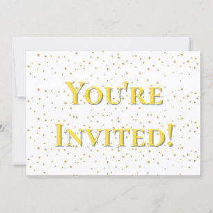 Invitation Vous êtes Invité Gold Sparkle Star Anniversaire