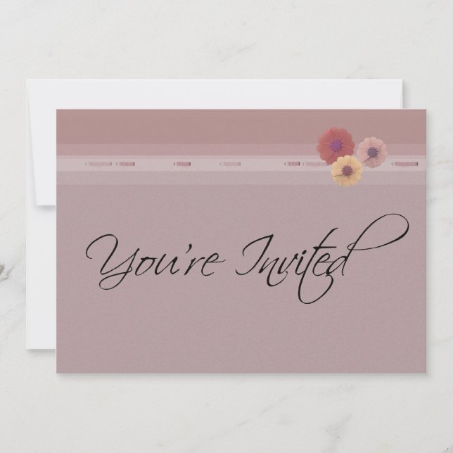 Invitation Vous êtes invité personnalisable événement-rose fl (Devant)