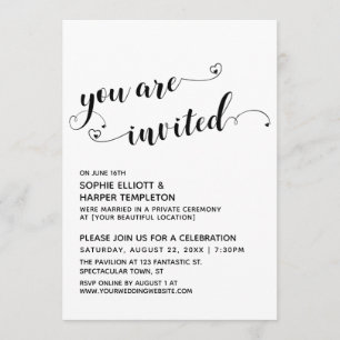 Invitation Vous Êtes Invité, Réception De Script Coeur Unique