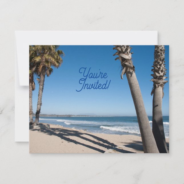 Invitation Vous êtes invité thème de plage (Devant)