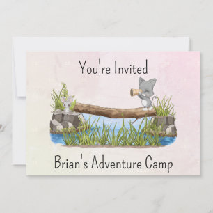 Invitation Vous êtes Invited Adventure Camp Seven Line Custom