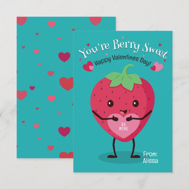 Invitation Vous êtes la Saint Valentin Berry Sweet (Devant / Derrière)
