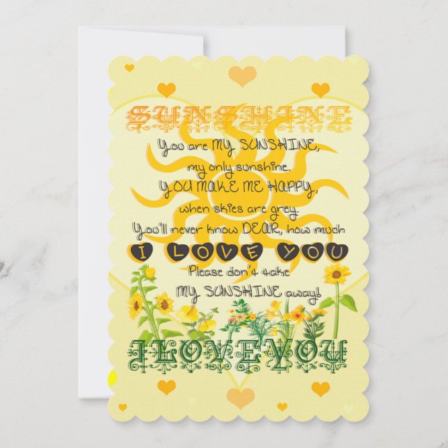 Invitation Vous Êtes Mon Soleil (Dos)