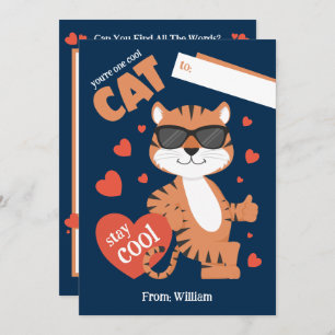 Invitation Vous êtes un Cool Chat Enfants Valentine's Day Car