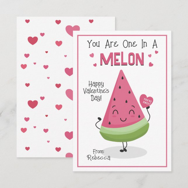 Invitation Vous êtes un dans un Melon Valentine's Classroom C (Devant / Derrière)