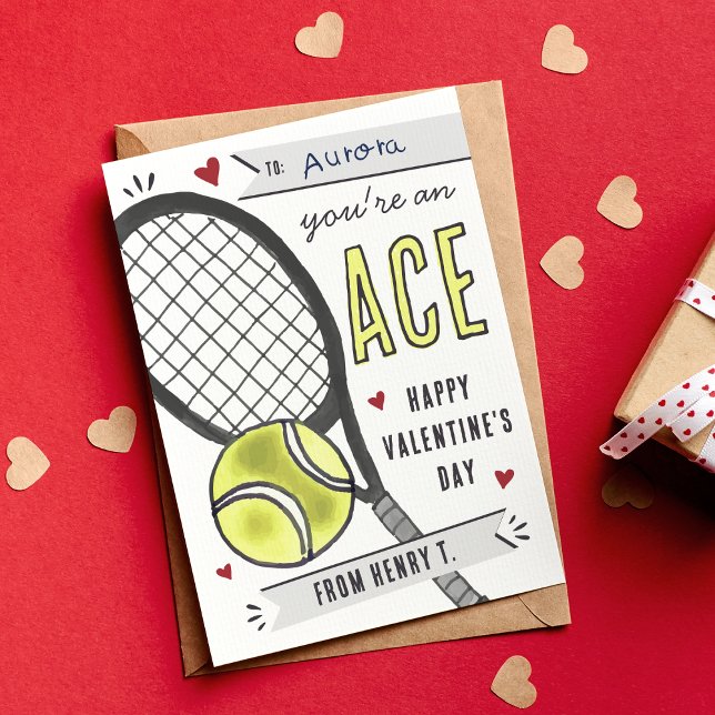 Invitation Vous êtes Une Ace Tennis Classroom Valentines Day  (Créateur téléchargé)