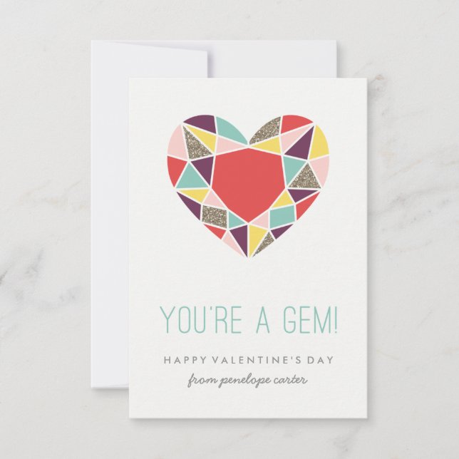 Invitation Vous êtes une salle de classe Gem Valentine - Plum (Devant)