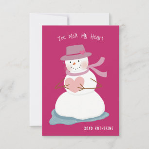 Invitation Vous faites fondre mon coeur Snowman Classe Valent