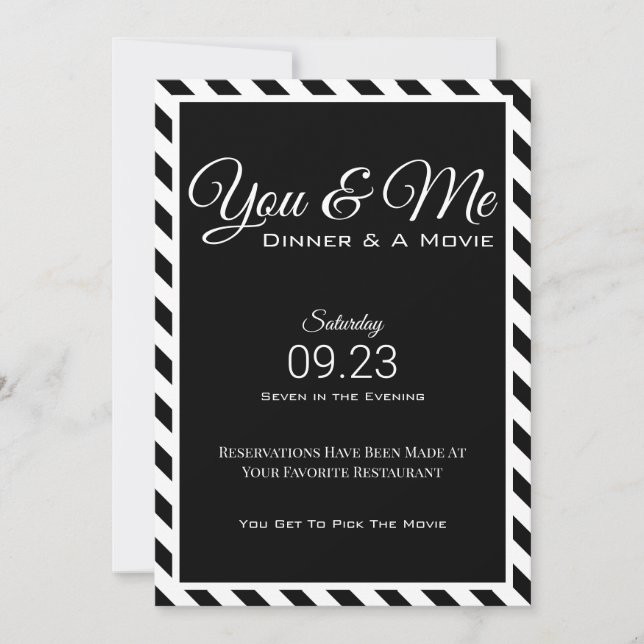Invitation Vous & Moi Dîner/Film (Devant)