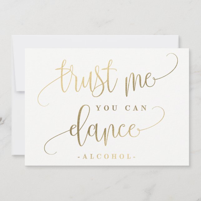 Invitation Vous Pouvez Danser Symbole D'Alcool - Jolie Callig (Devant)