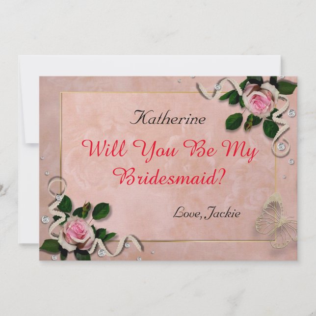 Invitation Vous serez ma demoiselle d'honneur (Devant)