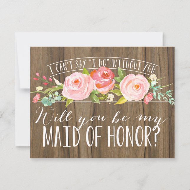 Invitation Vous serez ma domestique de demoiselle d'honneur (Devant)