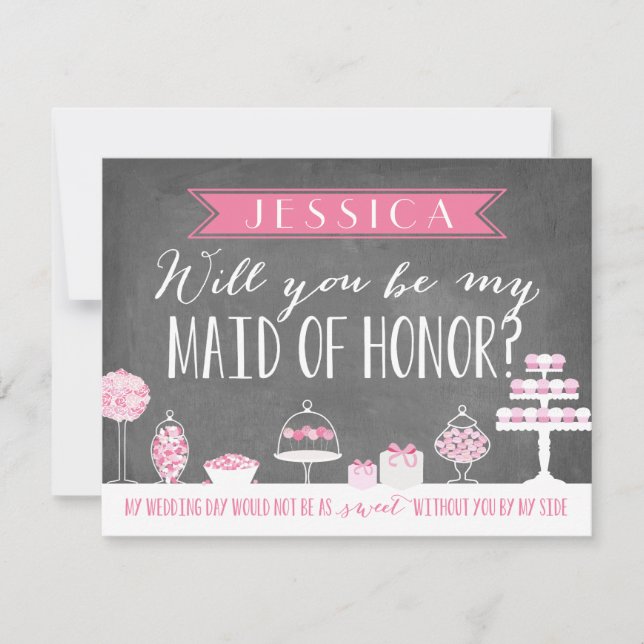 Invitation Vous serez ma domestique de demoiselle d'honneur (Devant)