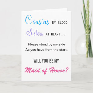 Invitation Vous serez ma domestique d'honneur - cousine