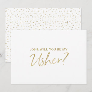 Invitation "Vous serez ma main d'or de l'huissier" marquée