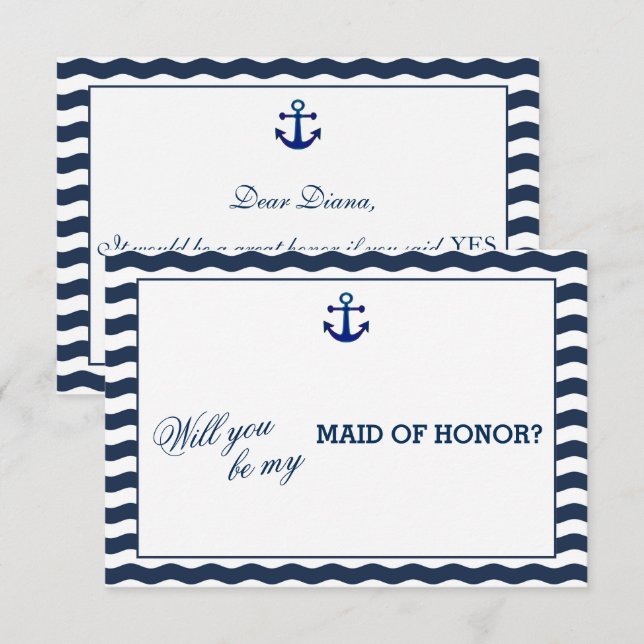 INVITATION VOUS SEREZ MON HOMME D'HONNEUR. (Devant / Derrière)