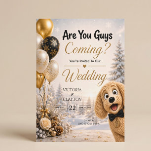 Invitation Vous Venez, Les Gars ? Mariage d'Hiver de Chien Dr