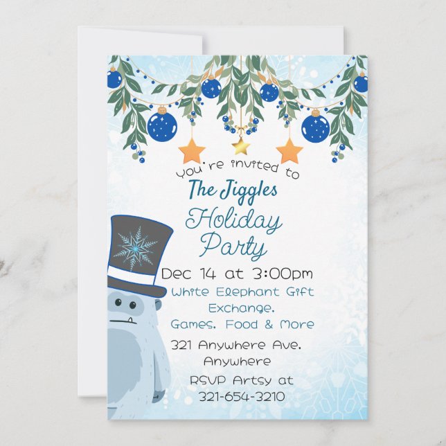 Invitation Vous Yéti à la fête (Devant)