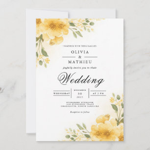 Invitation Voûte de mariage Golden Bloom