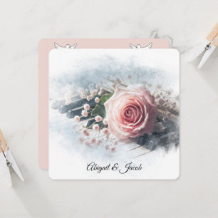 Invitation Vow Renewal Rose rose Sur Touches De Piano