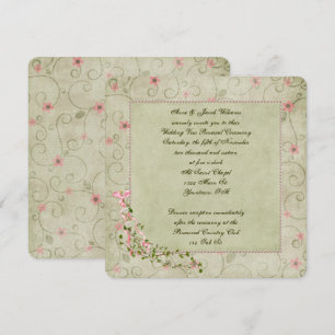 Invitation Vow Renouveau à la Mariage florale