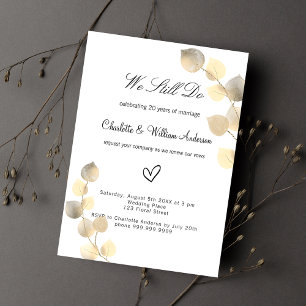 Invitation Vow renouvellement golden eucalyptus feuillage bla