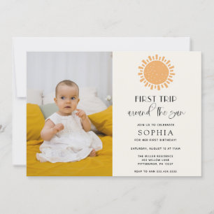 Invitation Voyage autour du soleil Photo Anniversaire Invitat